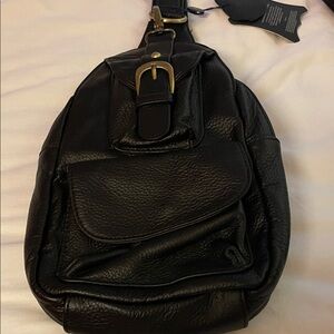 NWT Amerileather   Leather-Textured Sling Belt Bag